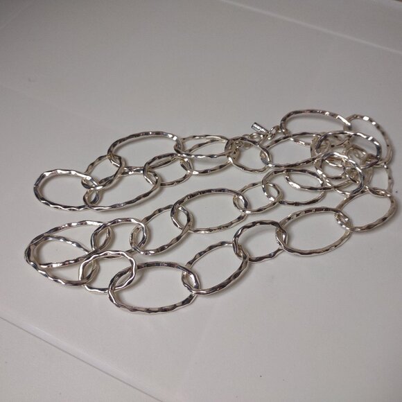 36 Inch Silver Tone Large Link Daisy Fuentes Necklace - Picture 1 of 8